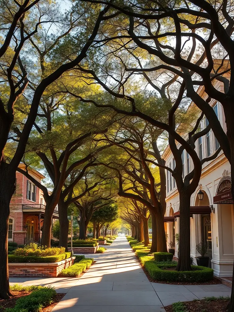 An elegant photograph of Highland Park, Dallas, featuring its manicured lawns, stately homes, and upscale shopping districts, reflecting its reputation as one of the most affluent neighborhoods.