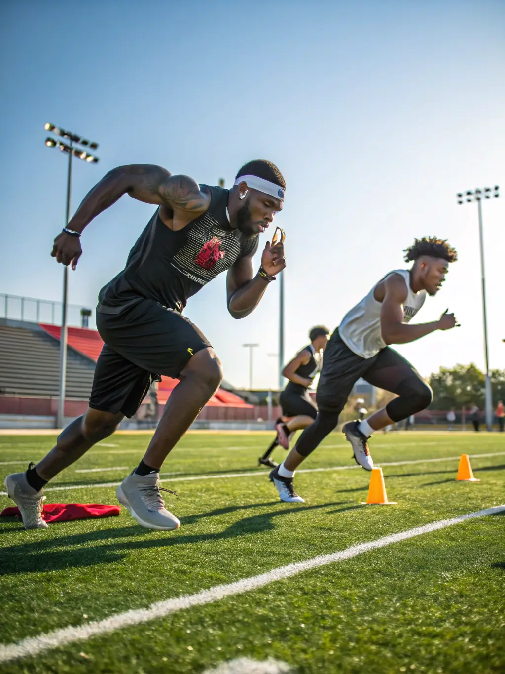 A dynamic image of a sporting event at a local Longview park, with people playing and cheering. The image should convey a sense of community and active living, highlighting the recreational facilities available in Longview.