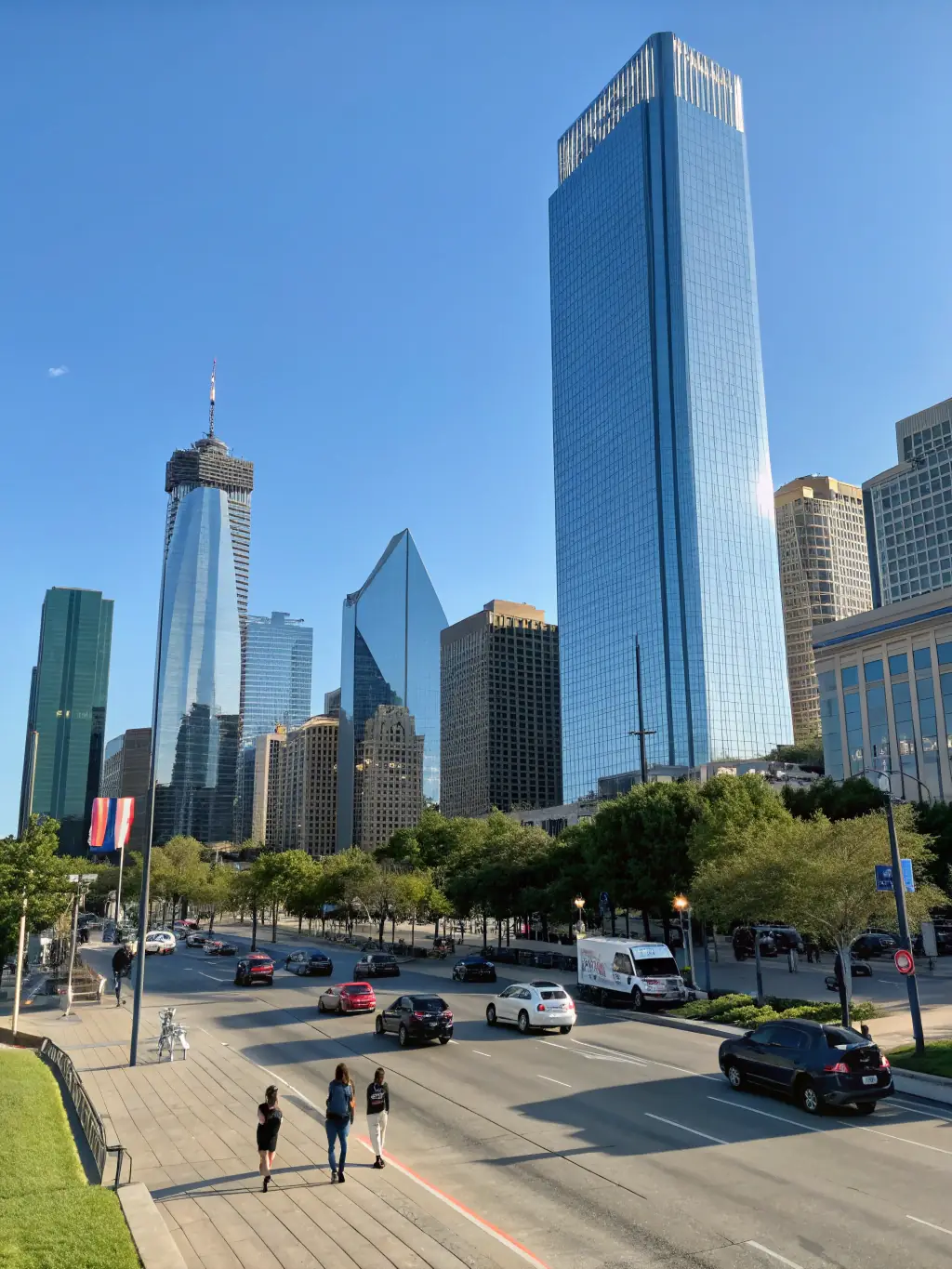 A modern image of Uptown Dallas, showcasing its high-rise apartments, trendy restaurants, and vibrant nightlife, capturing the energy and sophistication of urban living.